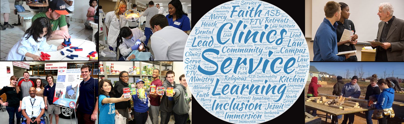 Word art about service and community from this page content